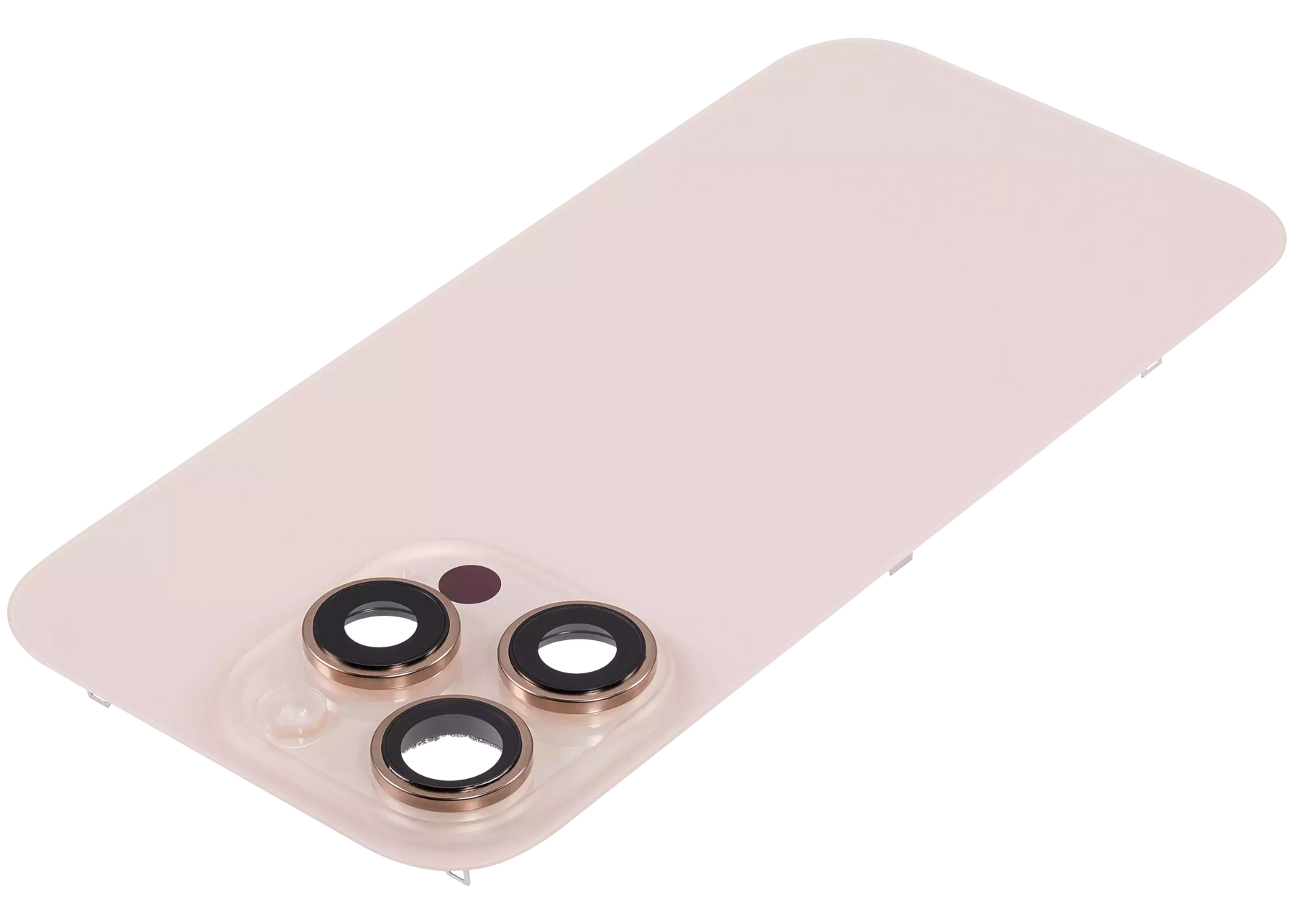 Back Glass With Steel Plate With Wireless NFC Charging MagSafe Magnet & Flashlight Flex Compatible For iPhone 16 Pro (Used OEM Pull: Grade A) (Desert Titanium)