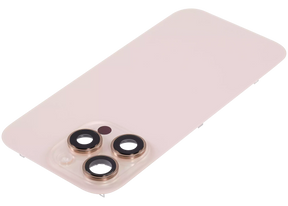 Back Glass With Steel Plate With Wireless NFC Charging MagSafe Magnet & Flashlight Flex Compatible For iPhone 16 Pro (Used OEM Pull: Grade A) (Desert Titanium)