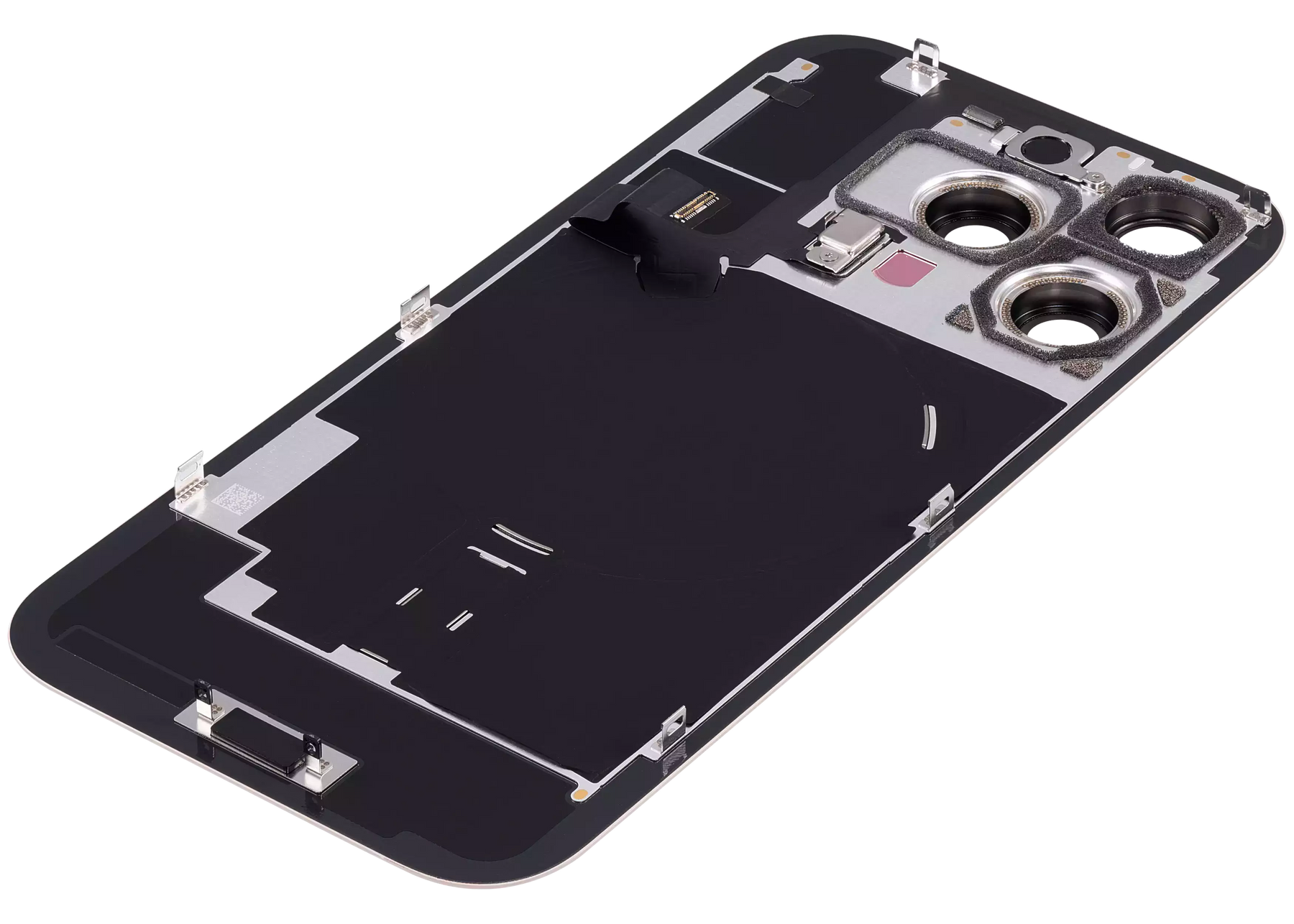 Back Glass With Steel Plate With Wireless NFC Charging MagSafe Magnet & Flashlight Flex Compatible For iPhone 16 Pro (Used OEM Pull: Grade A) (Desert Titanium)