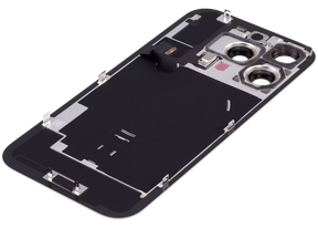 Back Glass With Steel Plate With Wireless NFC Charging MagSafe Magnet & Flashlight Flex Compatible For iPhone 16 Pro (Used OEM Pull: Grade A) (Desert Titanium)