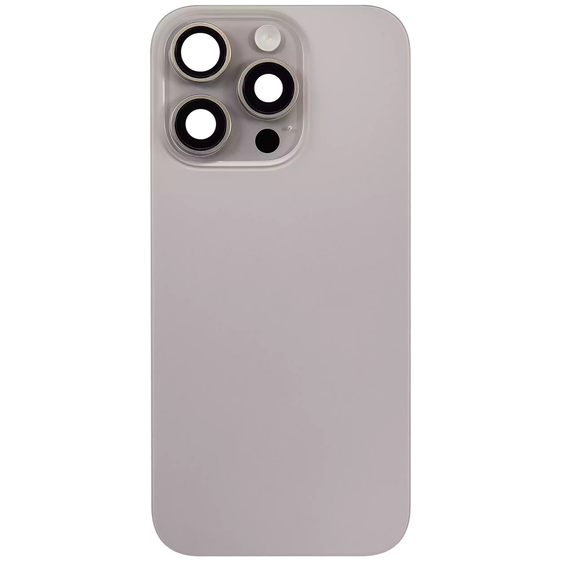 Back Glass With Steel Plate With Wireless NFC Charging MagSafe Magnet & Flashlight Flex Compatible For iPhone 16 Pro (Used OEM Pull: Grade A) (Natural Titanium)