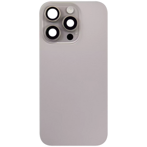 Back Glass With Steel Plate With Wireless NFC Charging MagSafe Magnet & Flashlight Flex Compatible For iPhone 16 Pro (Used OEM Pull: Grade A) (Natural Titanium)