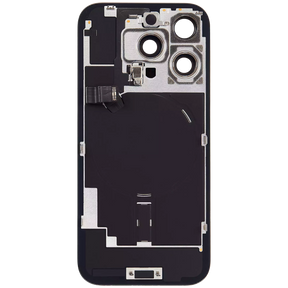 Back Glass With Steel Plate With Wireless NFC Charging MagSafe Magnet & Flashlight Flex Compatible For iPhone 16 Pro (Used OEM Pull: Grade A) (Natural Titanium)