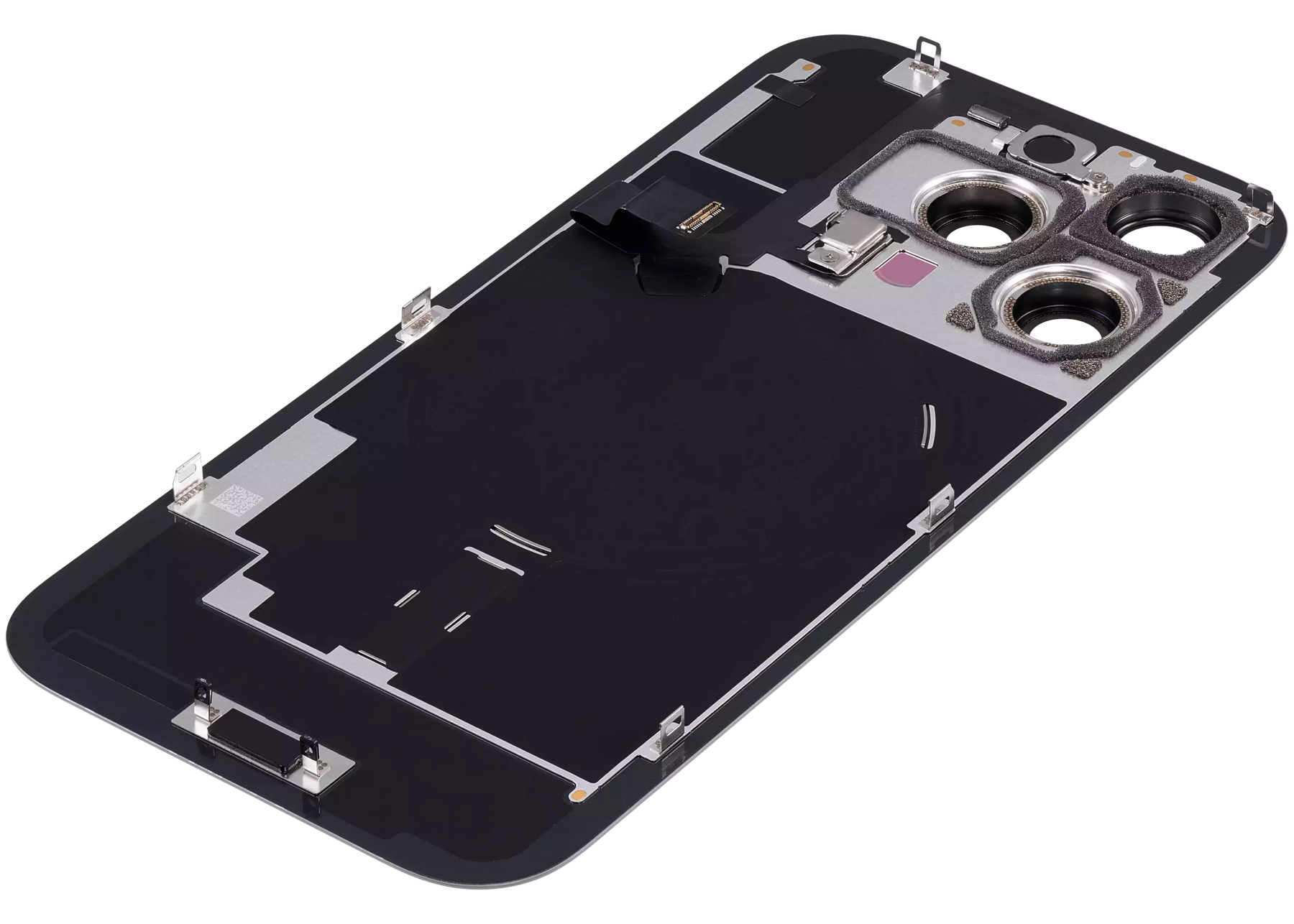 Back Glass With Steel Plate With Wireless NFC Charging MagSafe Magnet & Flashlight Flex Compatible For iPhone 16 Pro (Used OEM Pull: Grade A) (Natural Titanium)