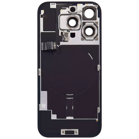 Back Glass With Steel Plate With Wireless NFC Charging MagSafe Magnet & Flashlight Flex Compatible For iPhone 16 Pro (Used OEM Pull: Grade A) (White Titanium)