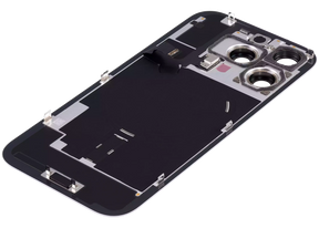 Back Glass With Steel Plate With Wireless NFC Charging MagSafe Magnet & Flashlight Flex Compatible For iPhone 16 Pro (Used OEM Pull: Grade A) (White Titanium)