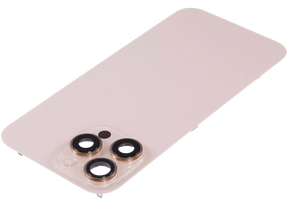 Back Glass With Steel Plate With Wireless NFC Charging MagSafe Magnet & Flashlight Flex Compatible For iPhone 16 Pro Max (Used OEM Pull: Grade A) (Desert Titanium)