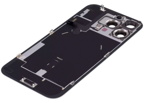 Back Glass With Steel Plate With Wireless NFC Charging MagSafe Magnet & Flashlight Flex Compatible For iPhone 16 Pro Max (Used OEM Pull: Grade A) (Natural Titanium)