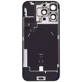 Back Glass With Steel Plate With Wireless NFC Charging MagSafe Magnet & Flashlight Flex Compatible For iPhone 16 Pro Max (Used OEM Pull: Grade A) (White Titanium)