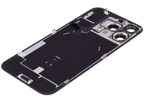 Back Glass With Steel Plate With Wireless NFC Charging MagSafe Magnet & Flashlight Flex Compatible For iPhone 16 Pro Max (Used OEM Pull: Grade A) (White Titanium)