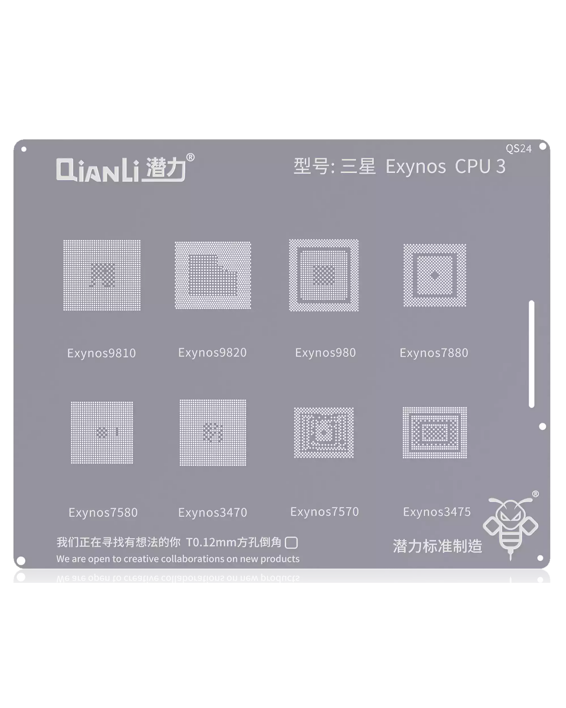 Bumblebee Stencil (QS24) Samsung Exynos CPU3 (Qianli) 9810 / 9820 / 980 / 7880 / 3475 / 7580 / 3470 / 7570