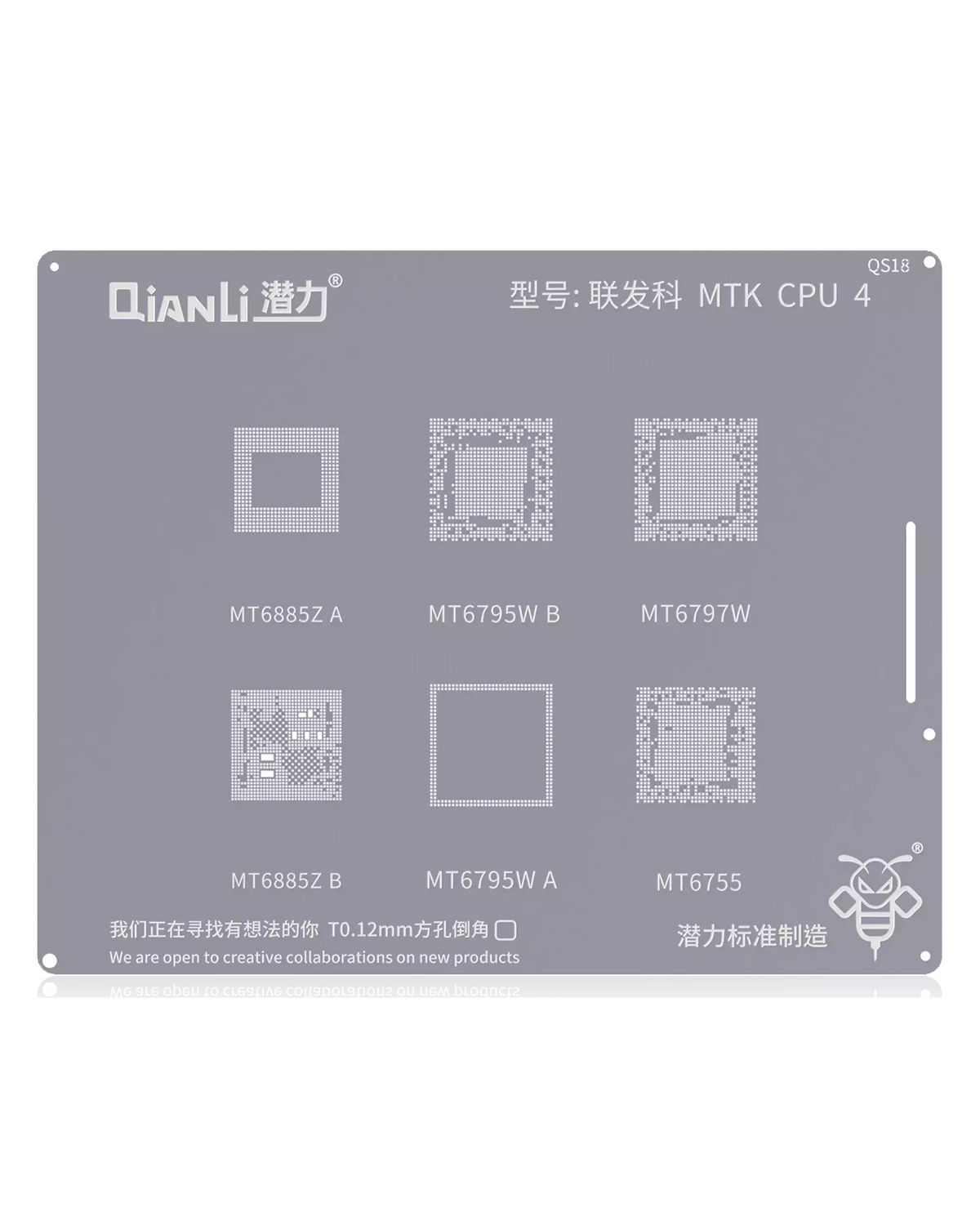 Bumblebee Stencil (QS18) MTK CPU4 (Qianli) MT6885Z.A / 6795W.B / 6797W / 6885Z.B / 6795W.A / 6755