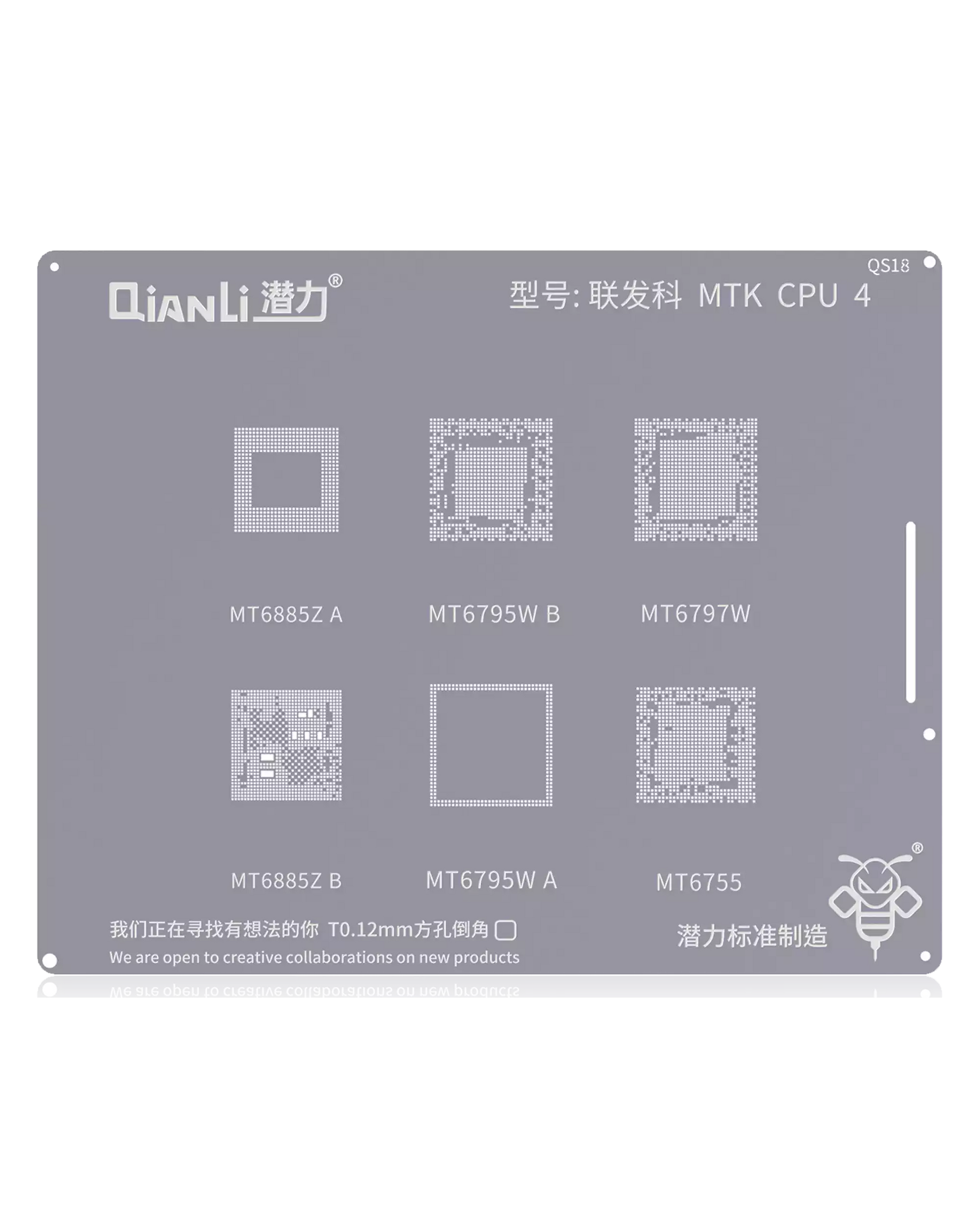 Bumblebee Stencil (QS18) MTK CPU4 (Qianli) MT6885Z.A / 6795W.B / 6797W / 6885Z.B / 6795W.A / 6755