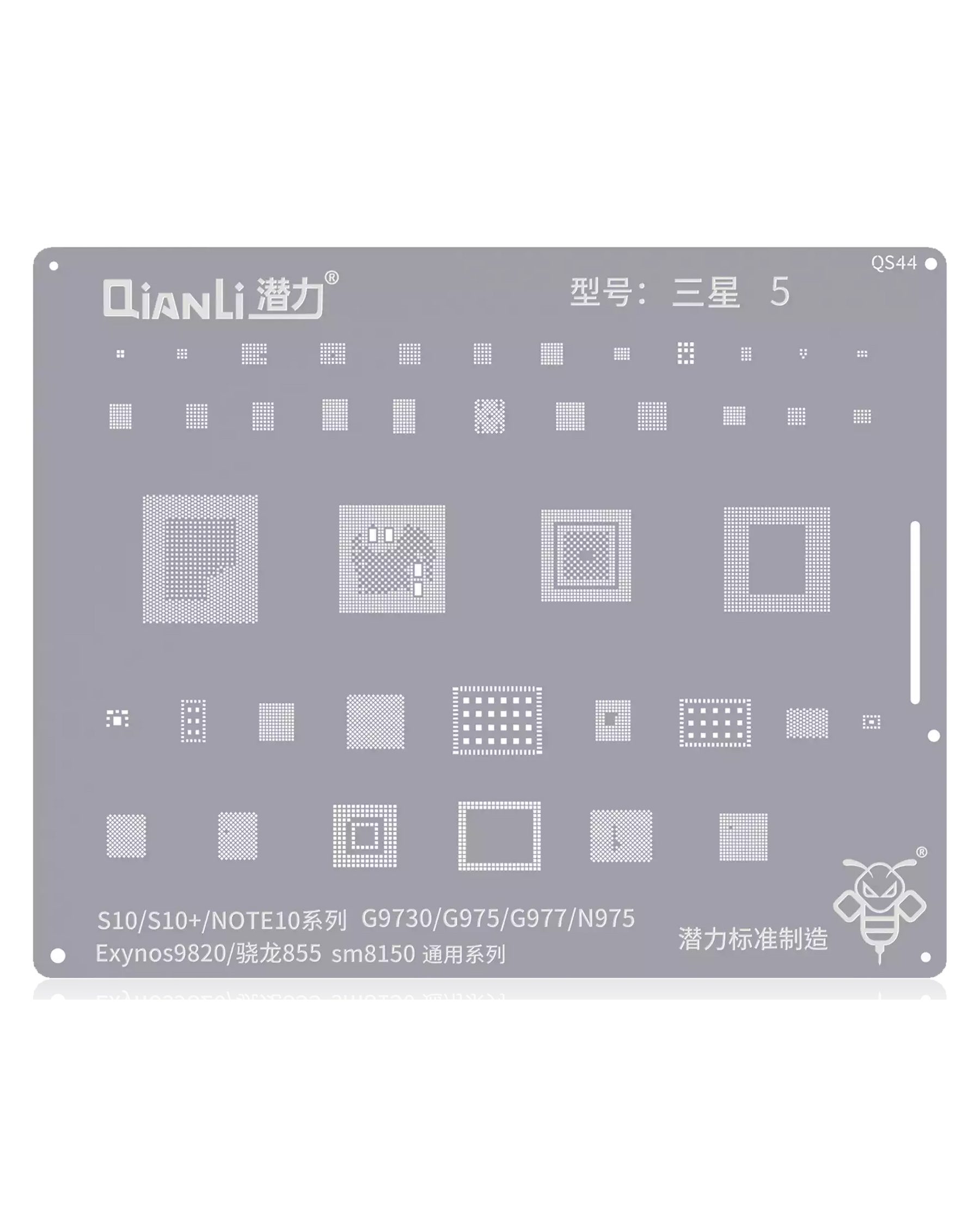 Replacement Bumblebee Stencil (QS44) For Samsung Galaxy S10 / S10 Plus / Note 10 (Exynos9820) (Snapdragon855 / SM8150) Universal Series (Qianli)