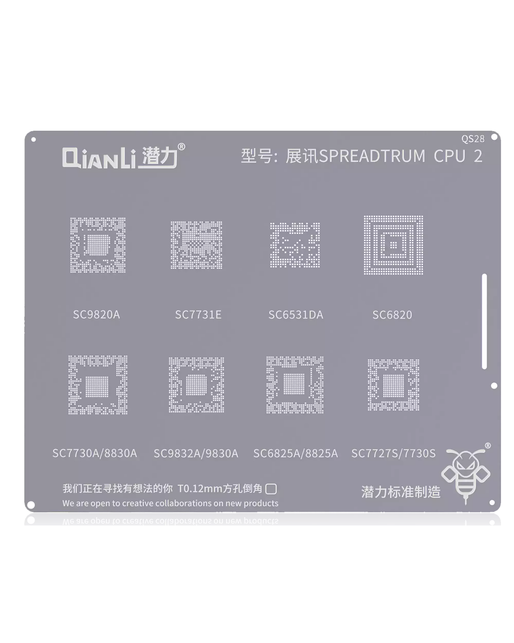 Bumblebee Stencil (QS28) SPREADTRUM CPU2 SC9820A / SC7731E / SC7730A / 8830A / SC9832A / 9830A / SC6531DA / SC6820 / SC6825A / 8825ASC7727S / 7730S (Qianli)