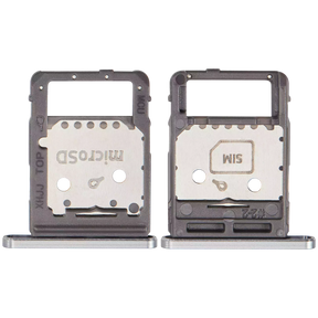 Dual Sim Card Tray Compatible For Samsung Galaxy Tab S8 (X700 / X706) (2022) / Tab S8 Plus 5G (X800 / X806) ( 2022) / Tab S8 Ultra (X900 / X906 ) (2022) (Silver)