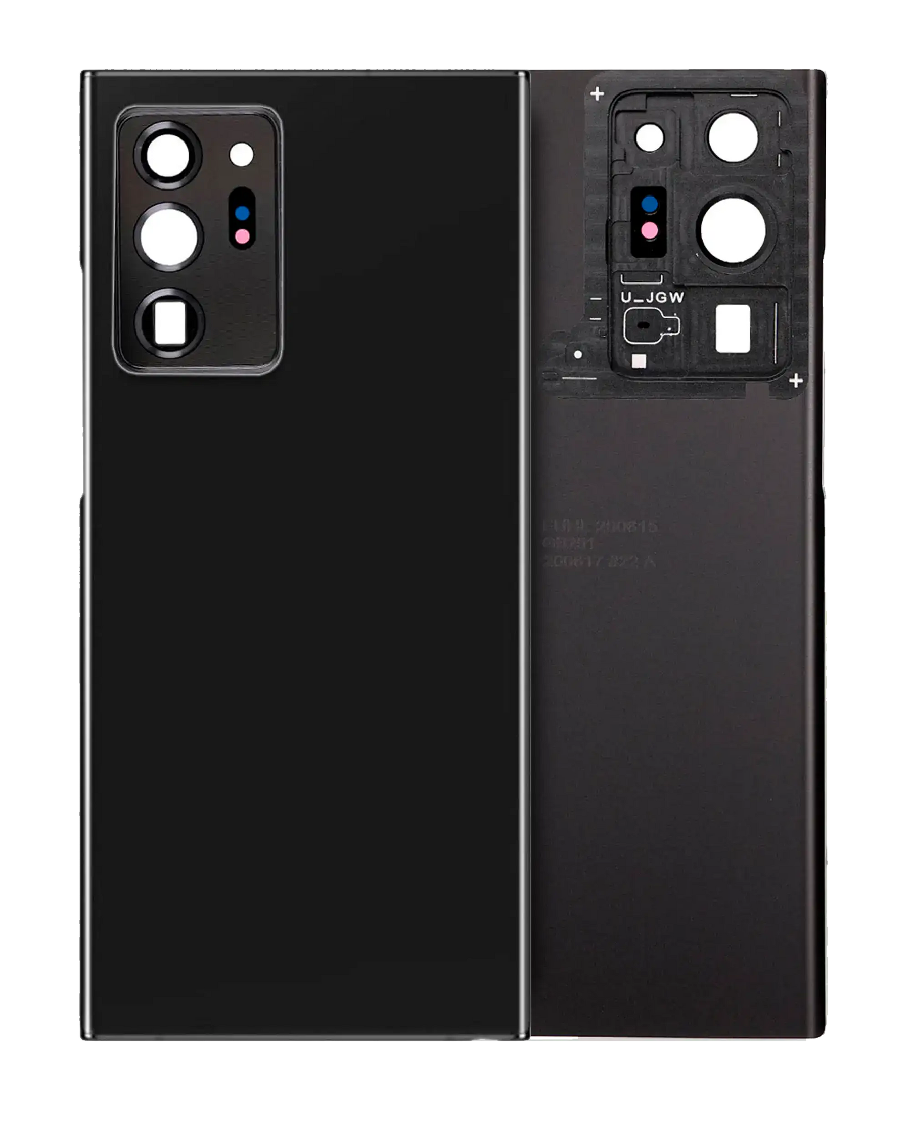 Replacement Back Cover Glass With Camera Lens Compatible For Samsung Galaxy Note 20 Ultra (No Logo) (Vemake) (Mystic Black)