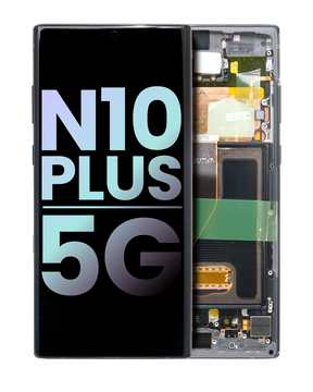 Replacement OLED Assembly With Frame Compatible For Samsung Galaxy Note 10 Plus / 5G (Service Pack) (Aura Black)