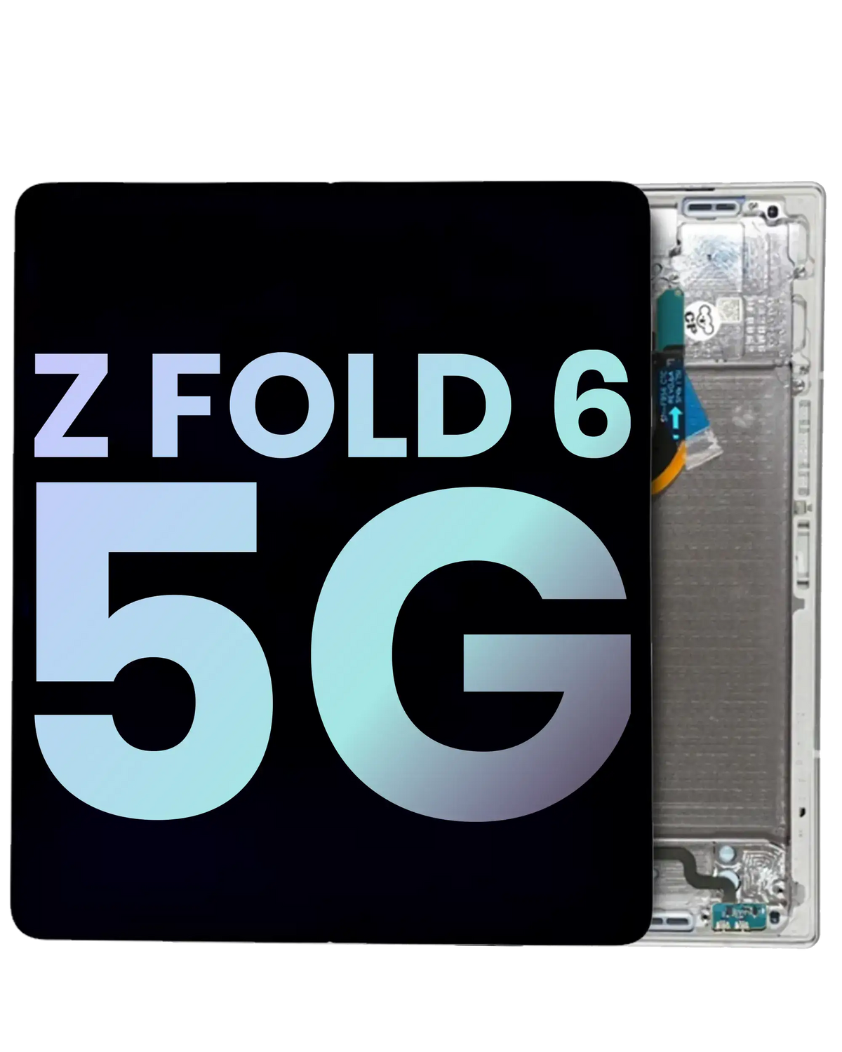 Inner OLED Assembly With Frame Compatible For Samsung Galaxy Z Fold 6 5G Replacement  (US & International) (Service Pack) (Silver Shadow)