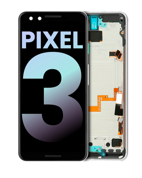 Replacement OLED Assembly With Frame Compatible For Google Pixel 3 (Genuine OEM) (Clearly White)