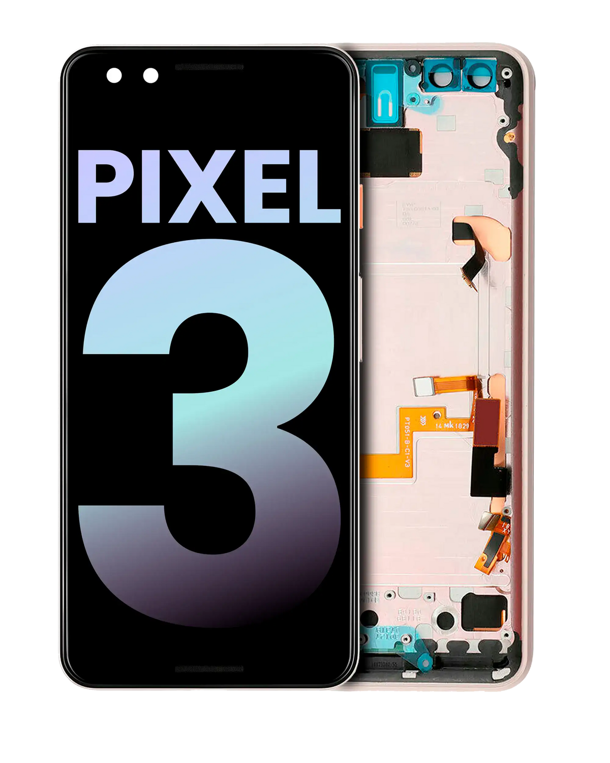 Replacement OLED Assembly With Frame Compatible For Google Pixel 3 (Genuine OEM) (Pink)