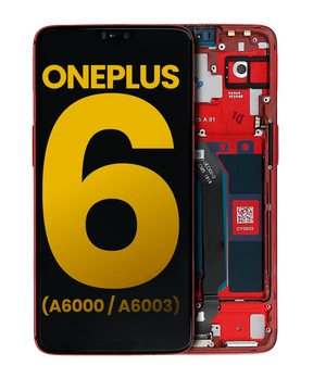 Replacement OLED Assembly With Frame Compatible For OnePlus 6 (A6000 / A6003) (Refurbished) (Amber Red)
