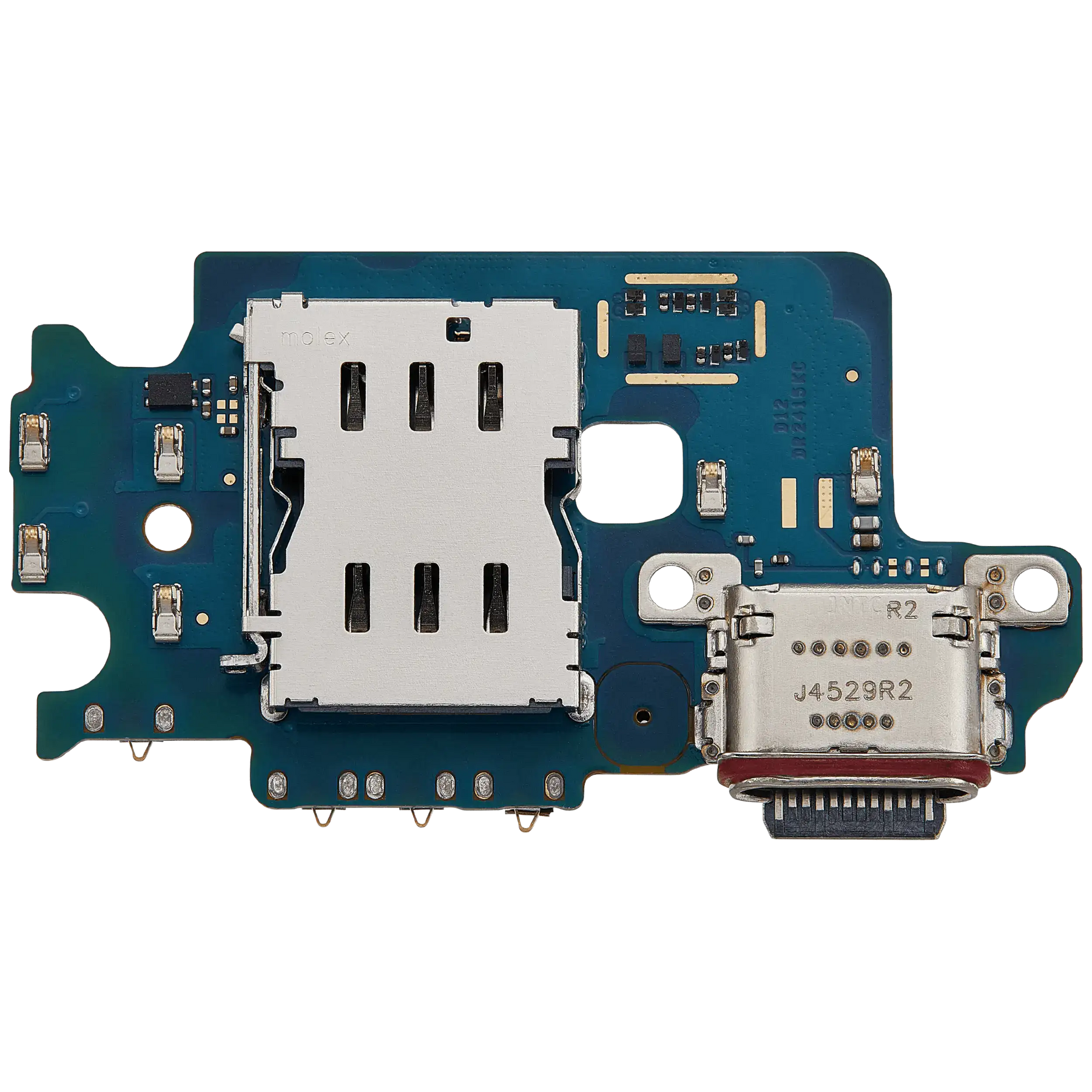 Charging Port Board With Sim Card Reader Compatible For Samsung Galaxy S24 5G (S9210) (Dual Card Version) (Premium)