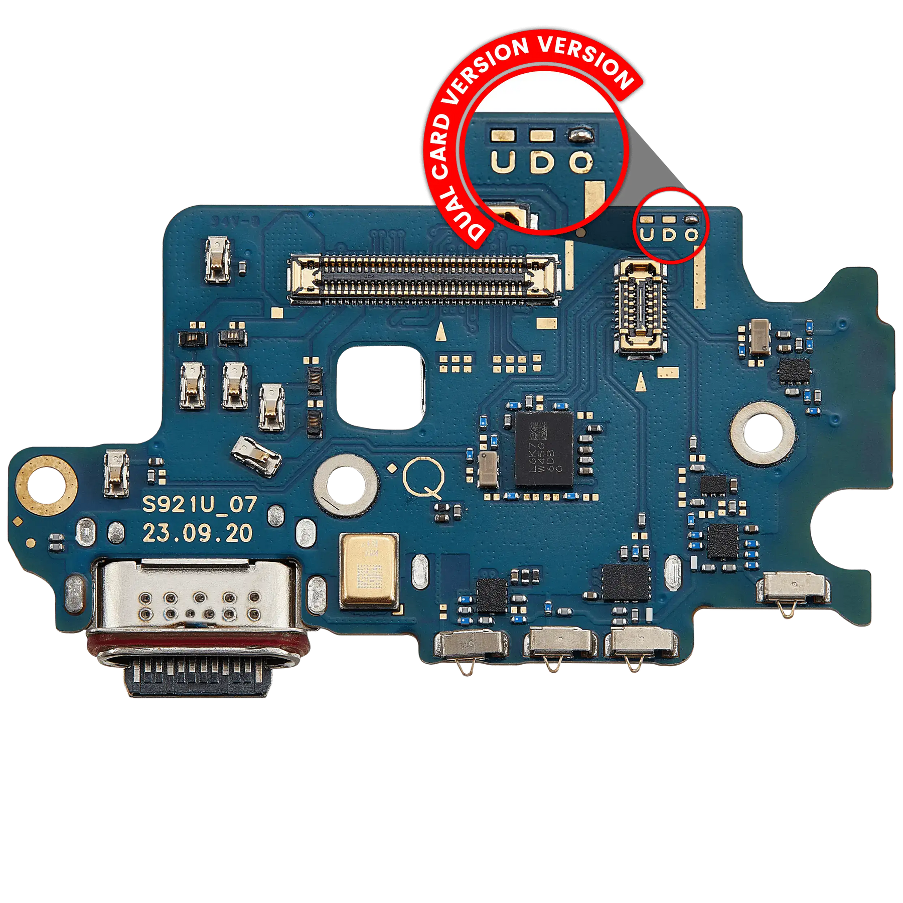 Charging Port Board With Sim Card Reader Compatible For Samsung Galaxy S24 5G (S9210) (Dual Card Version) (Premium)