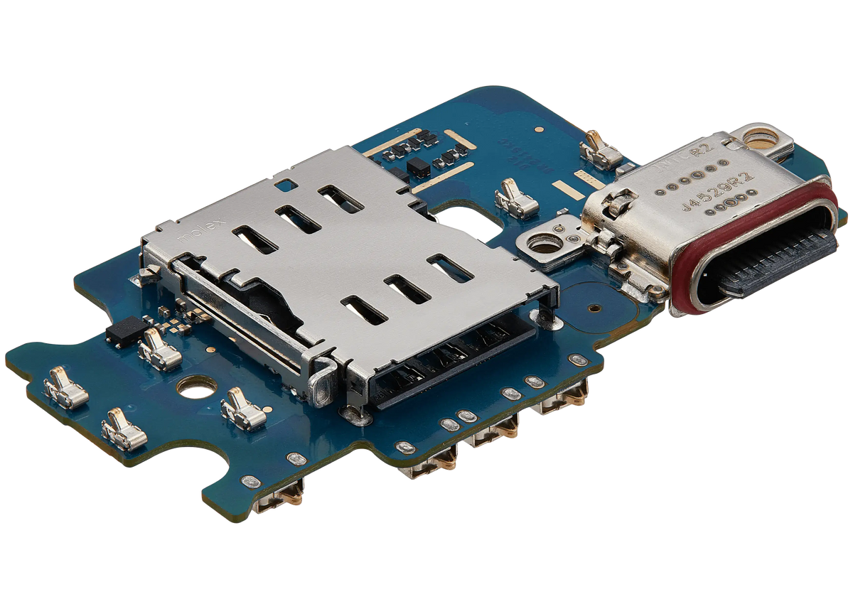 Charging Port Board With Sim Card Reader Compatible For Samsung Galaxy S24 5G (S9210) (Dual Card Version) (Premium)