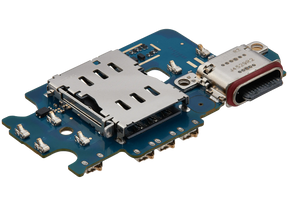 Charging Port Board With Sim Card Reader Compatible For Samsung Galaxy S24 5G (S9210) (Dual Card Version) (Premium)