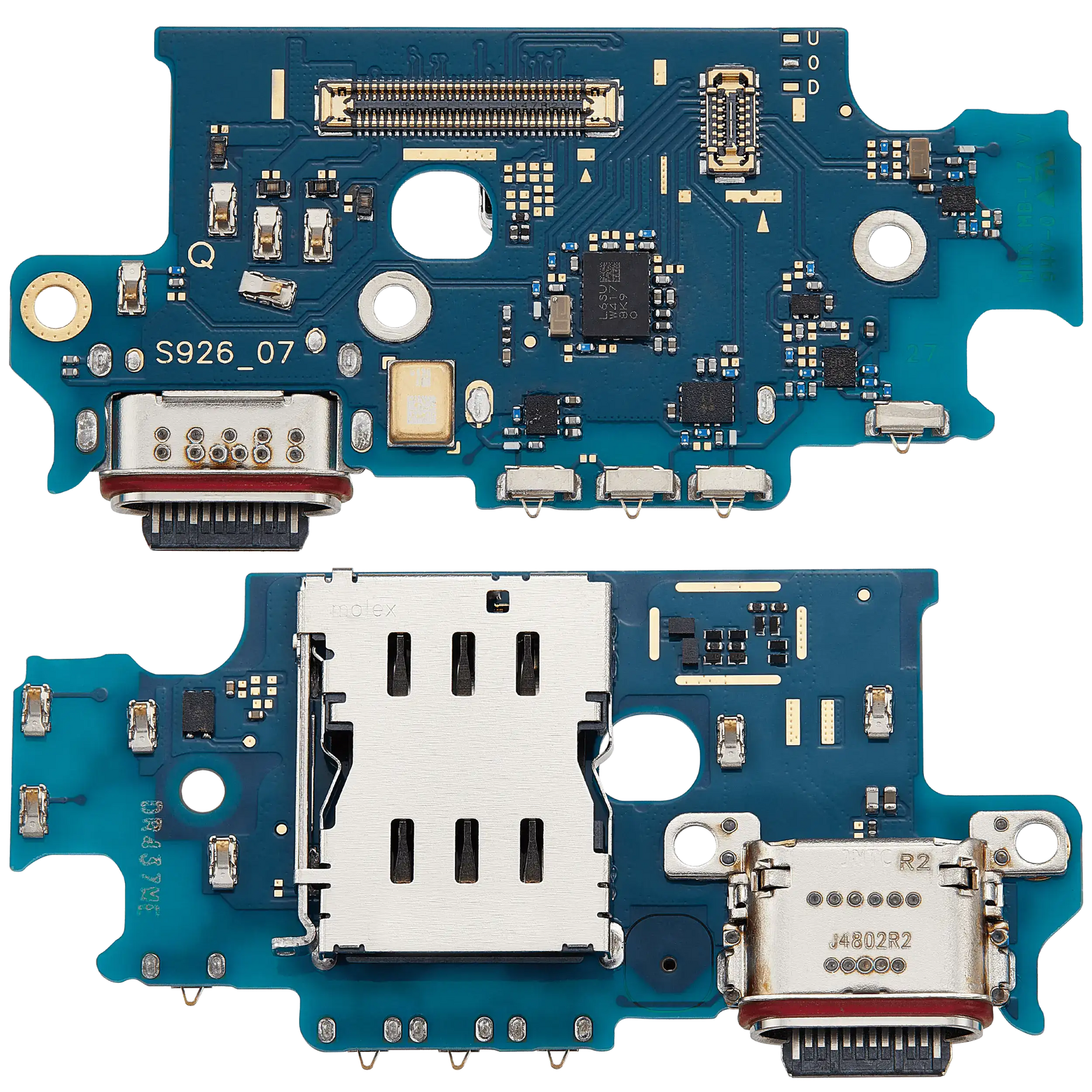 Charging Port Board With Sim Card Reader Compatible For Samsung Galaxy S24 Plus 5G (S9260) (Dual Card Version) (Premium)