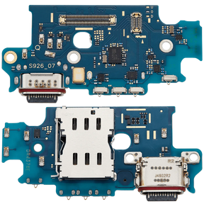 Charging Port Board With Sim Card Reader Compatible For Samsung Galaxy S24 Plus 5G (S9260) (Dual Card Version) (Premium)