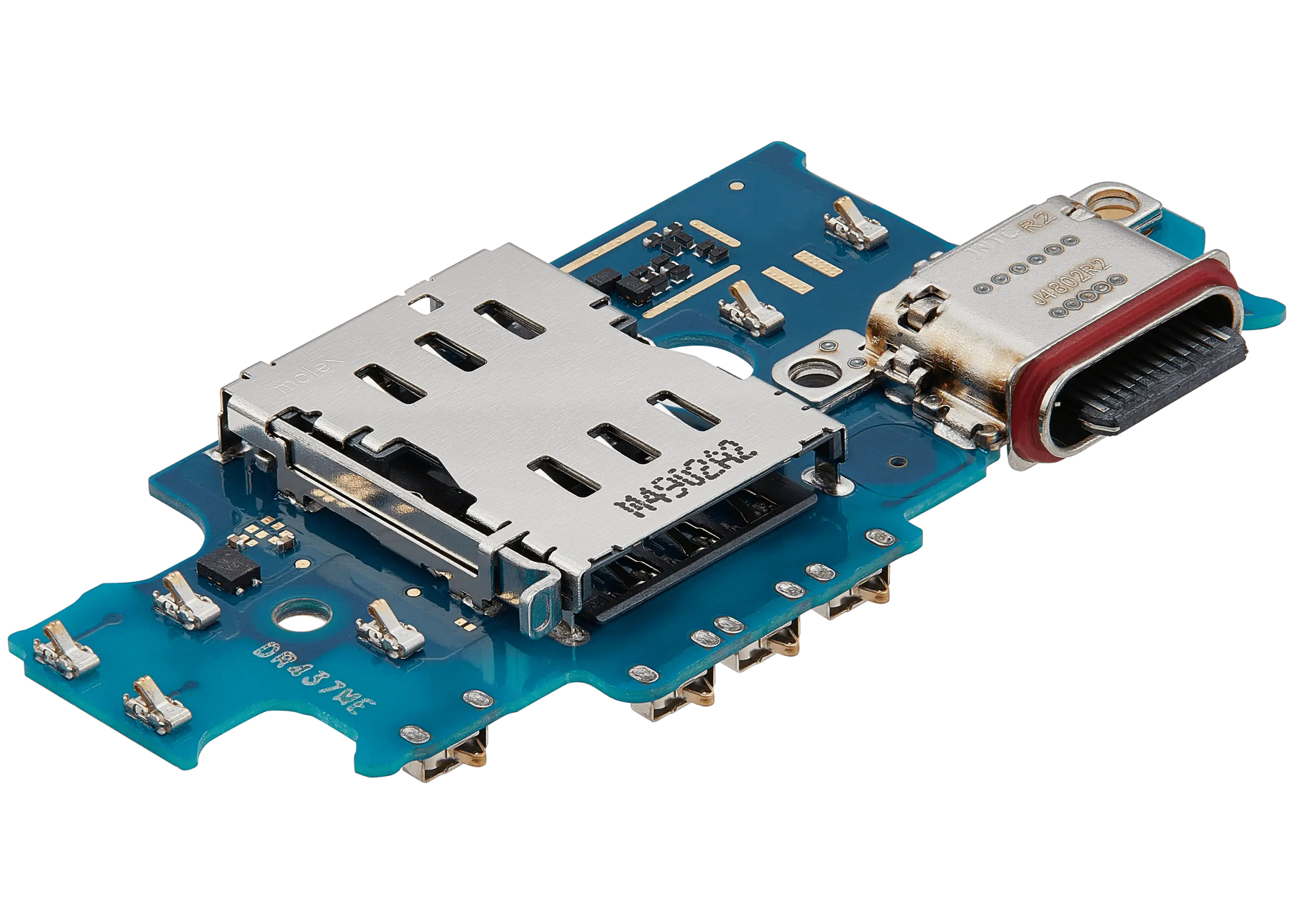 Charging Port Board With Sim Card Reader Compatible For Samsung Galaxy S24 Plus 5G (S9260) (Dual Card Version) (Premium)