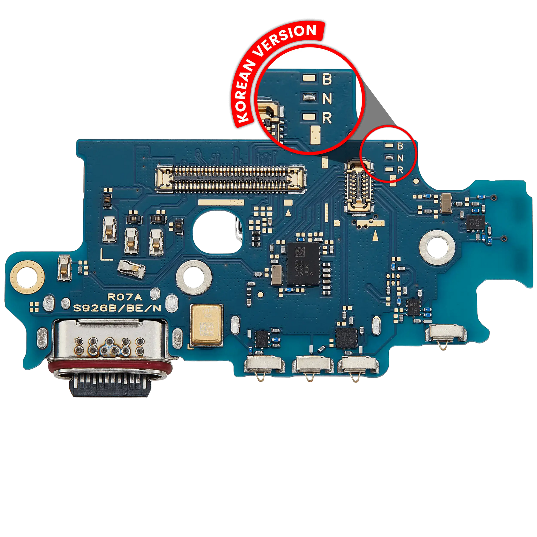 Charging Port Board With Sim Card Reader Compatible For Samsung Galaxy S24 Plus 5G (S926N) (Korean Version) (Premium)