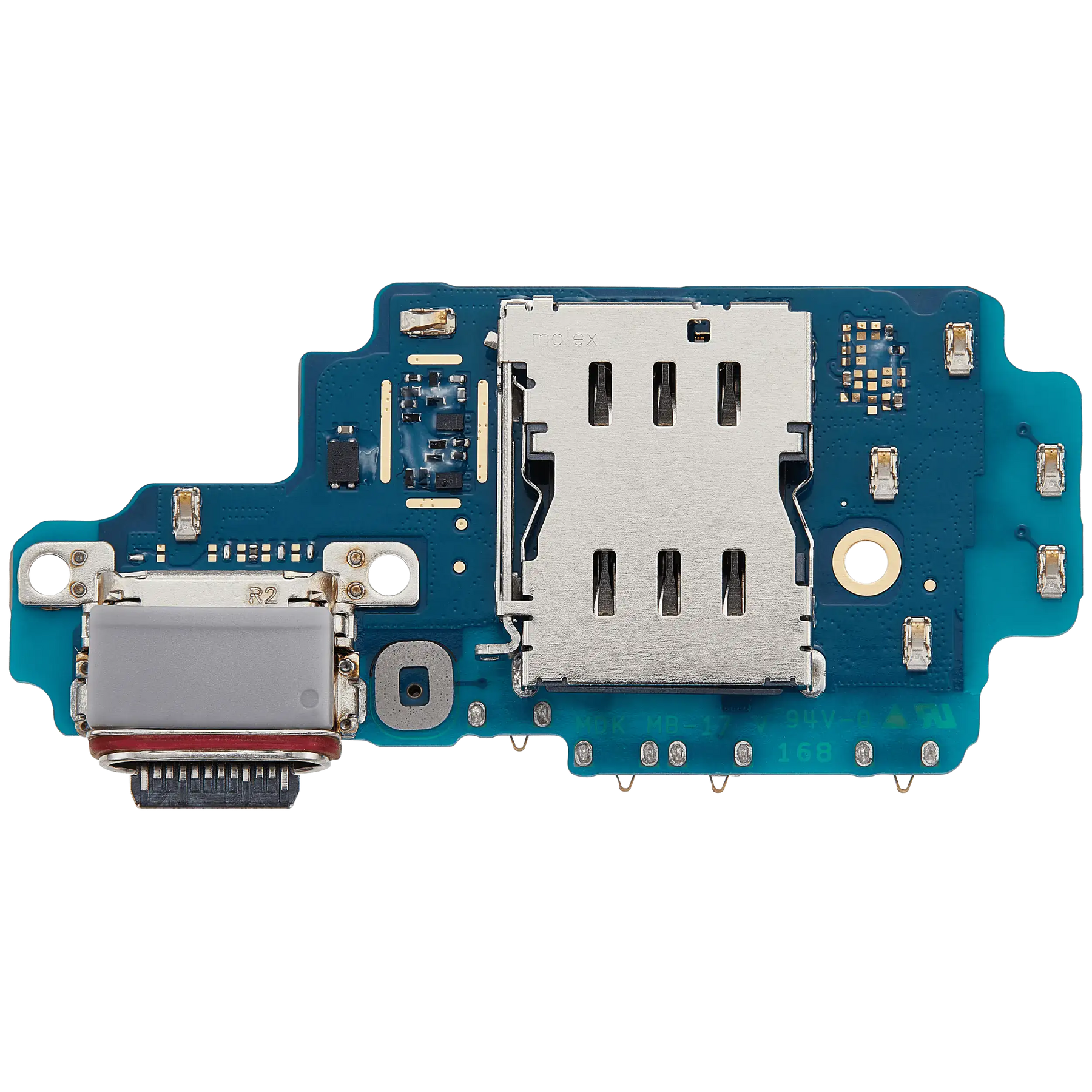 Charging Port Board With Sim Card Reader Compatible For Samsung Galaxy S24 Ultra 5G (S9280) (Dual Card Version) (Premium)