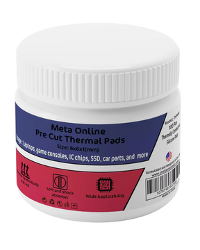 Pre Cut Thermal Pads SSD-RAM- IC (12 x 12 x 1 mm) (100 Pack) (Meta Online)