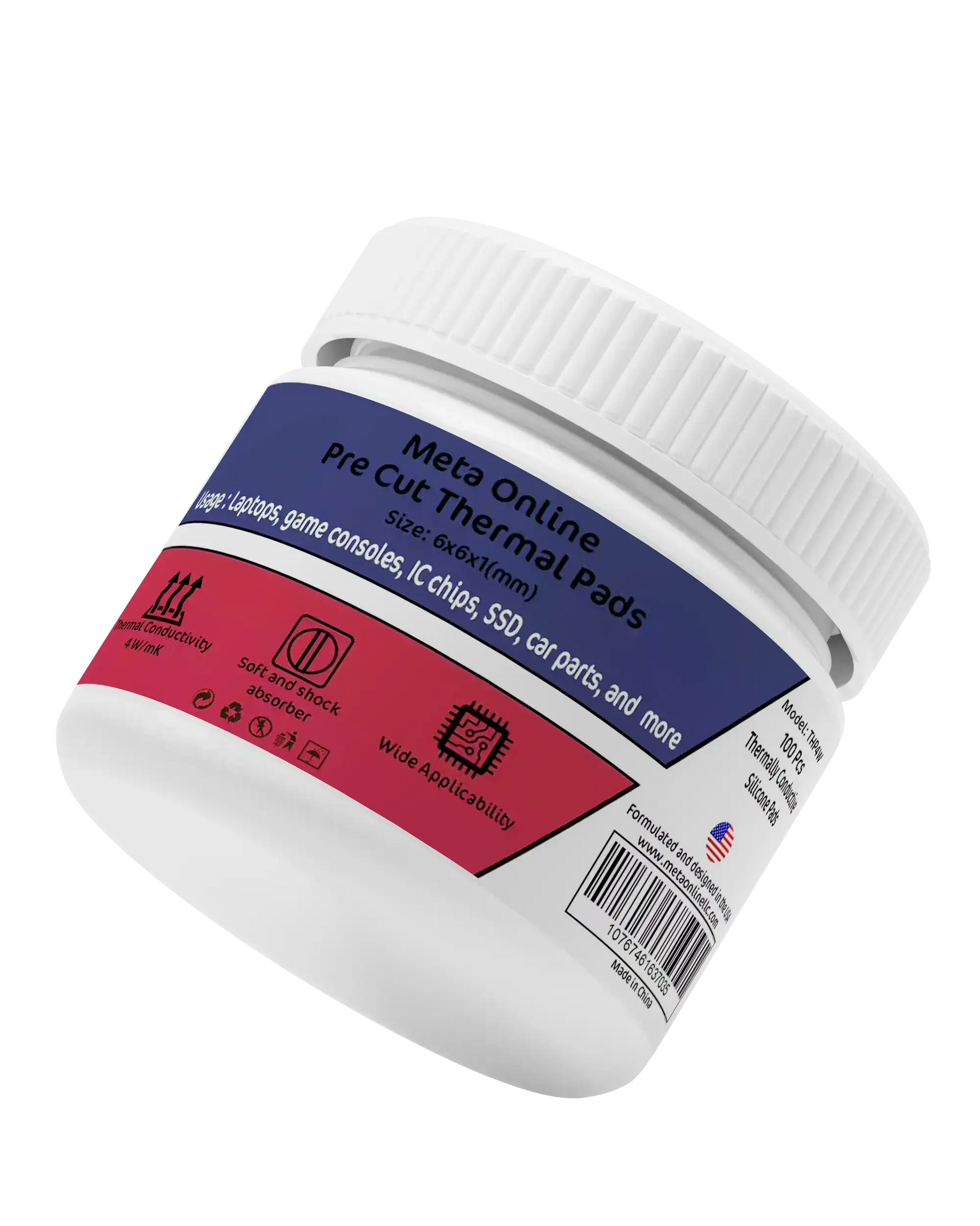Pre Cut Thermal Pads Mosfet Coil (6 x 6 x 1 mm) (100 Pack) (Meta Online)