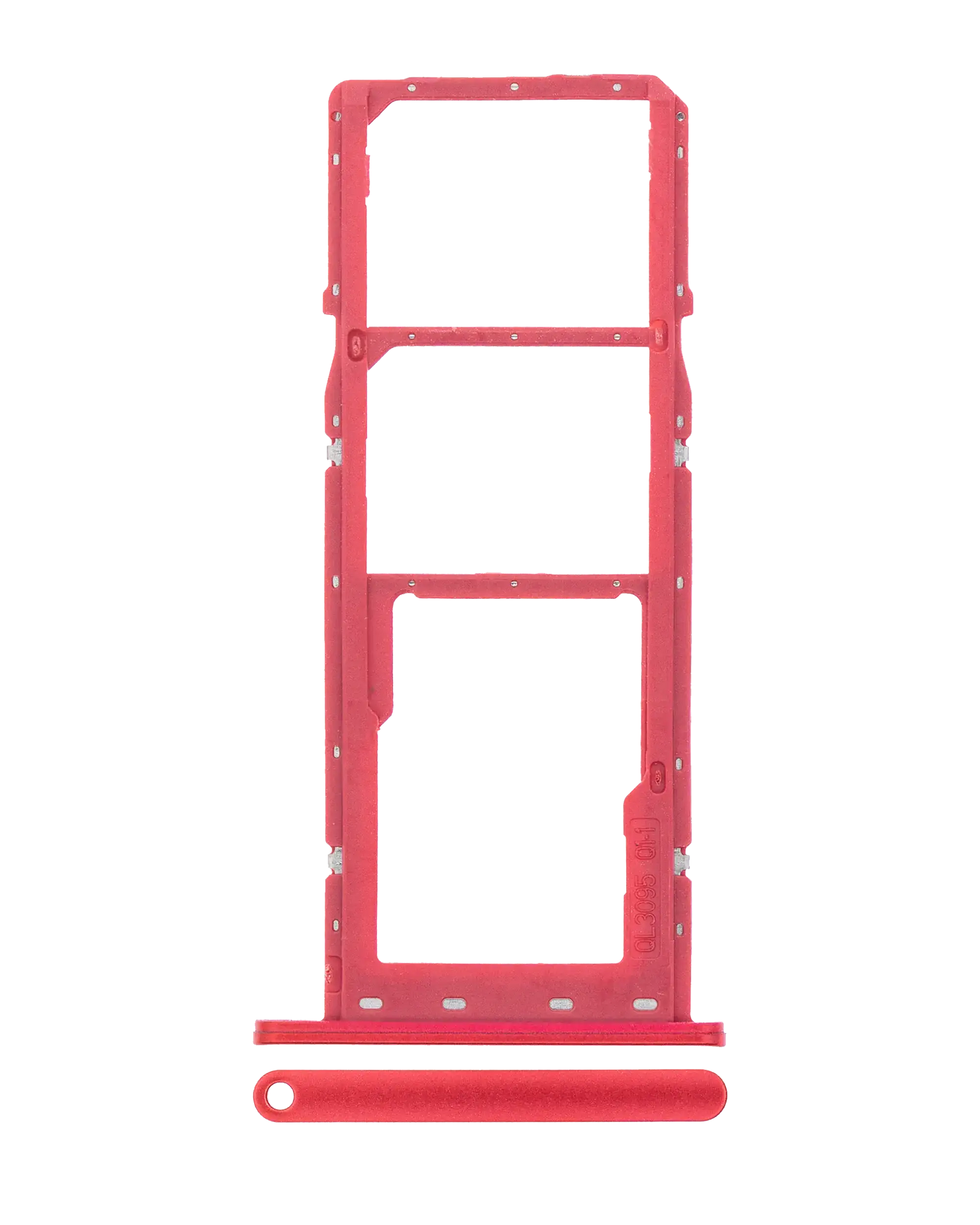 Dual Sim Card Tray Compatible For Samsung Galaxy A02S (A025 / 2020) / A03 (A035 / 2021) (Red)