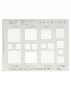 Multi-Function Universal BGA Reballing Stencil 0.3 / 0.35 / 0.4 / 0.5 (0.12MM) (Amaoe)