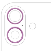 Back Camera Bezel Ring Only Compatible For iPhone 16 / 16 Plus (Pink) (2 Piece Set)
