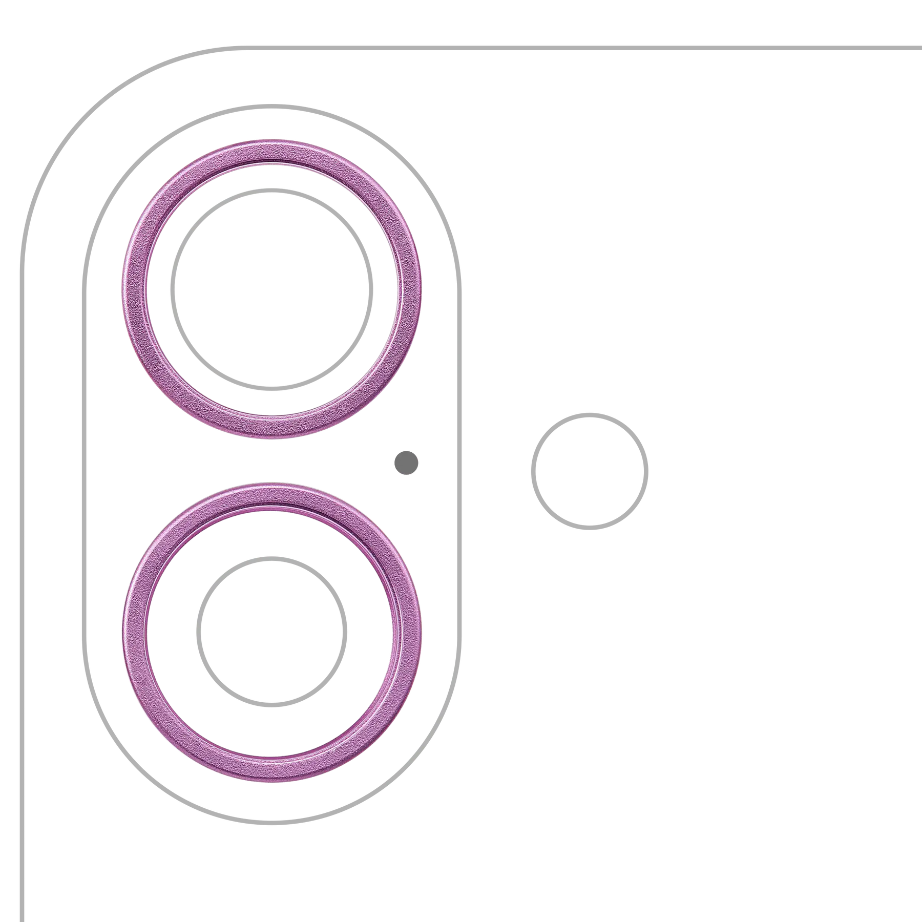 Back Camera Bezel Ring Only Compatible For iPhone 16 / 16 Plus (Pink) (2 Piece Set)