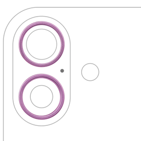 Back Camera Bezel Ring Only Compatible For iPhone 16 / 16 Plus (Pink) (2 Piece Set)