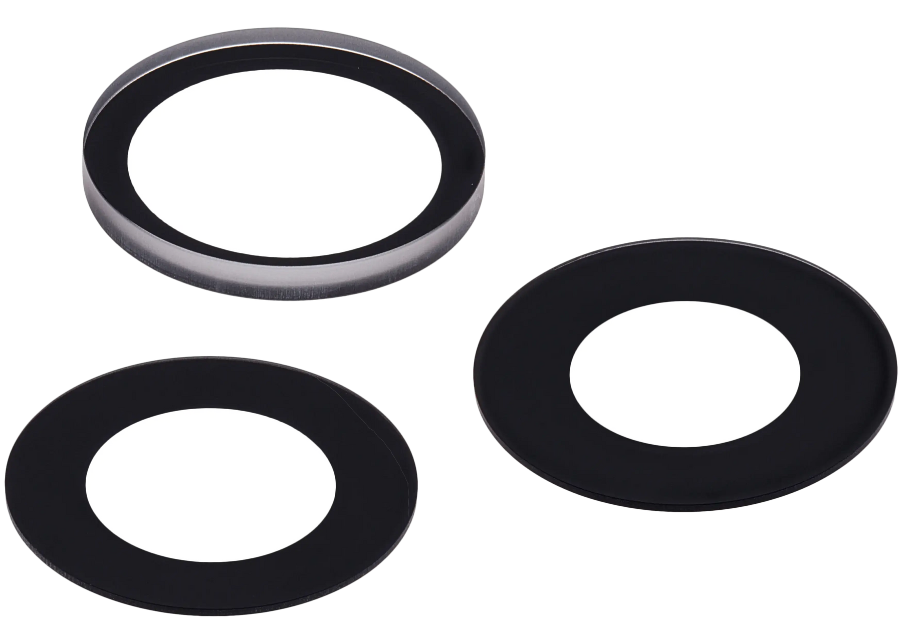 Back Camera Lens (Glass Only) With Adhesive Compatible For iPhone 16 Pro / 16 Pro Max (3 Piece Set) (Real Sapphire) (Premium) (10 Pack)