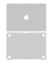 2 in 1 (Top and Bottom) Skin Compatible For MacBook Retina 12" (A1534 / Early 2015 / Early 2016 / Mid 2017) (Silver)