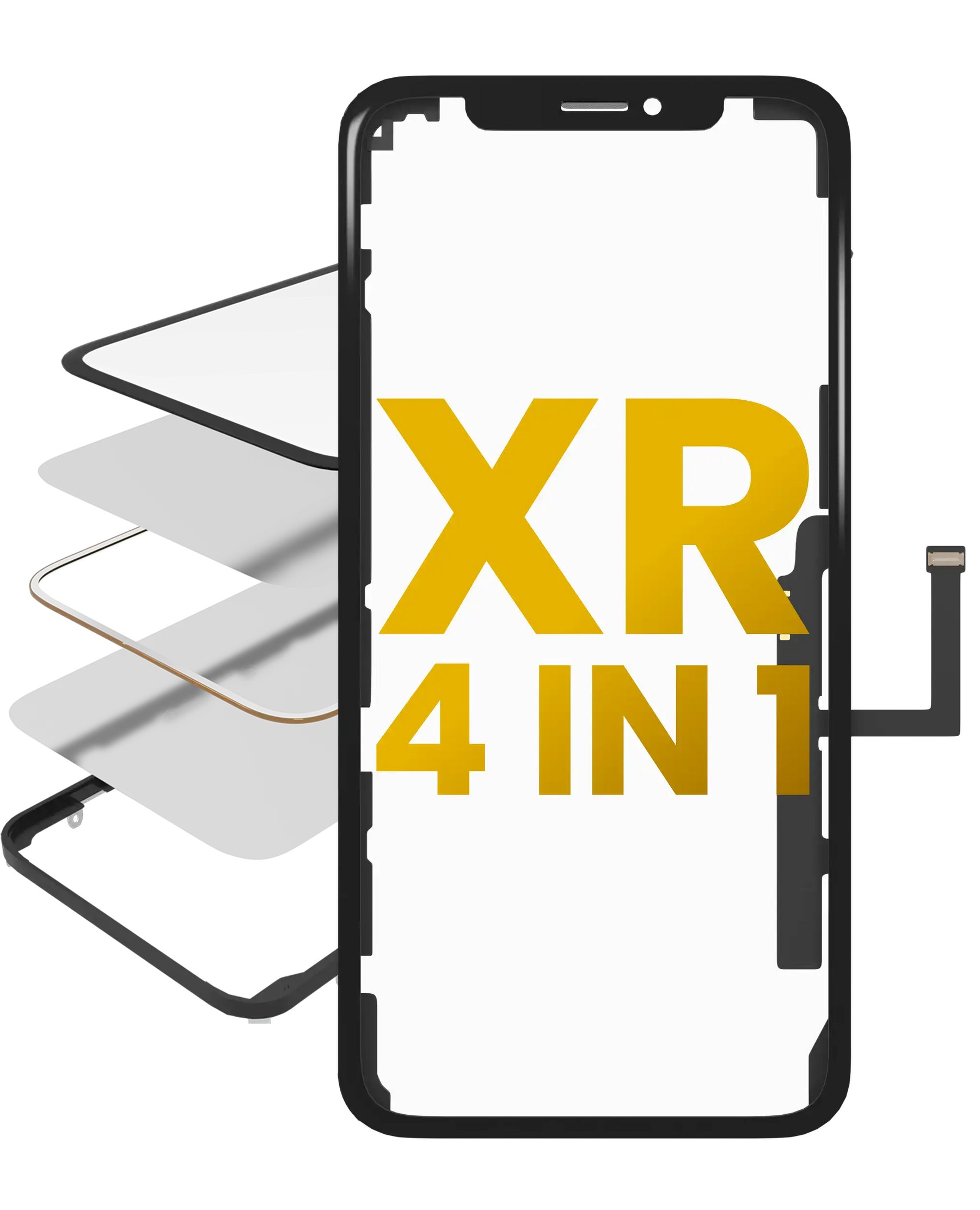 4 in 1 (Glass With OCA Pre-Installed + Frame + Digitizer ) Compatible For iPhone XR (OCA Master)