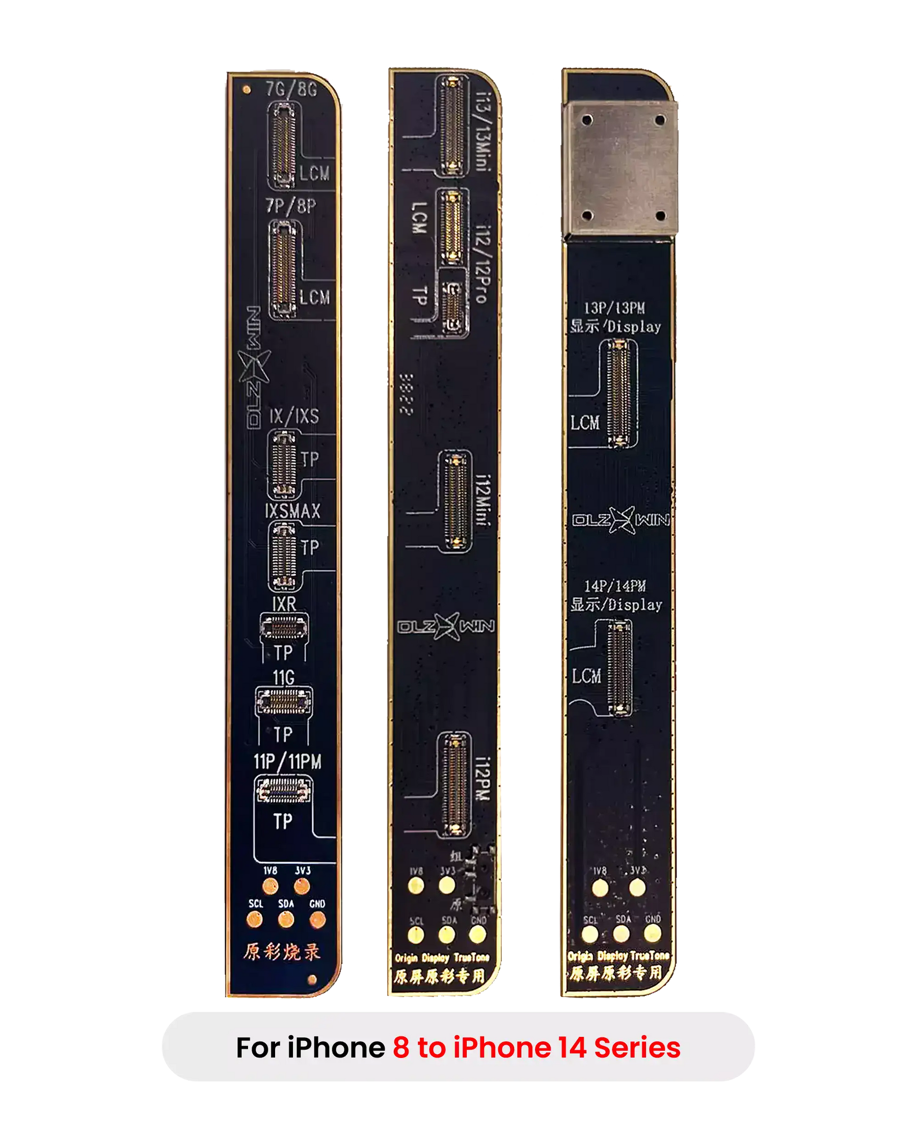 DLZ R100/R200 True Tone Restore Programmer Boards Set Compatible with iPhone 8 to iPhone 14 Series (Pack of 4)