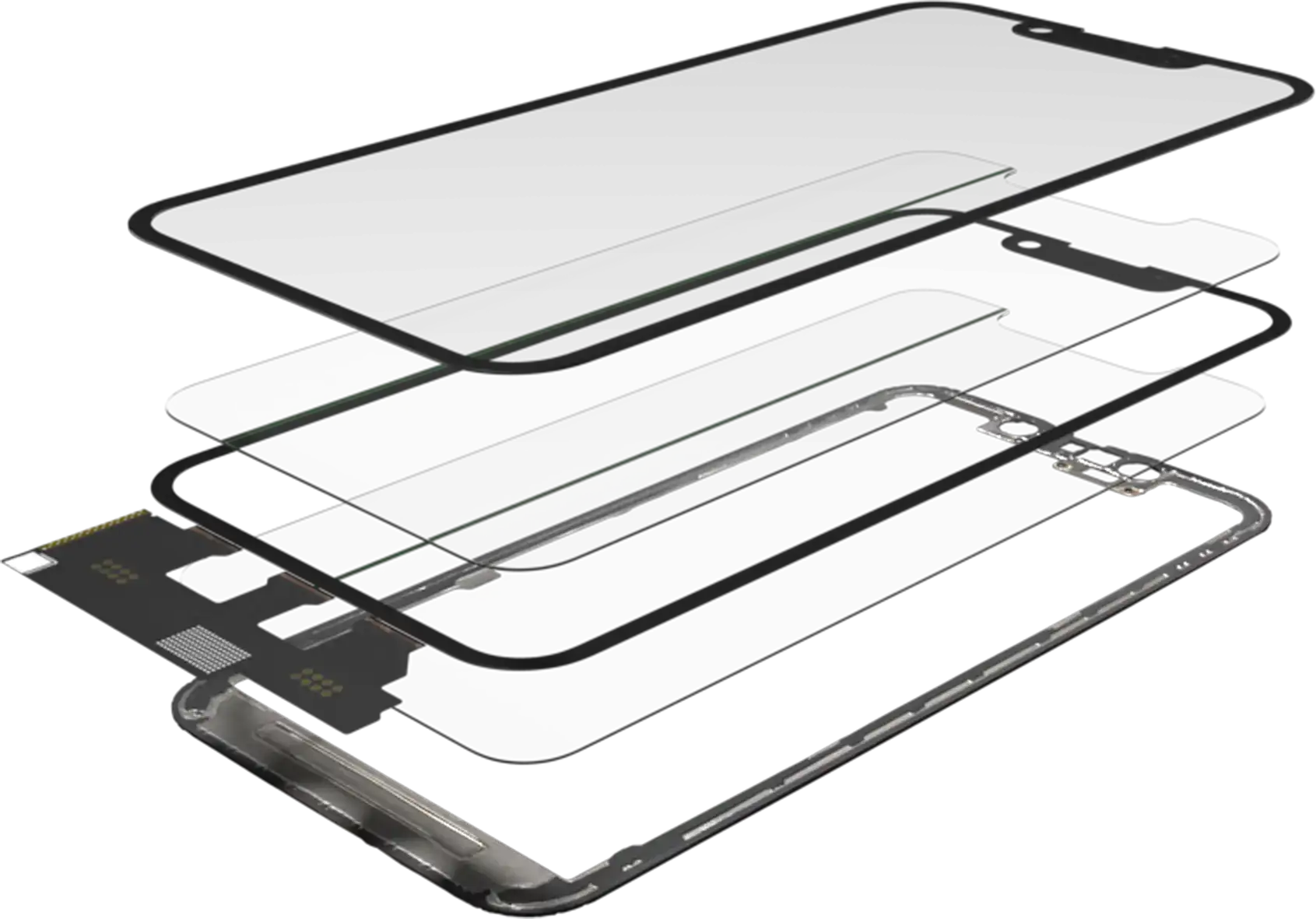 4 in 1 Short Flex (Digitizer Touch With Glass + OCA + Frame Pre-installed) Compatible For iPhone 13 Mini (OCA Master)