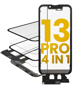 4 in 1 Short Flex (Digitizer Touch With Glass + OCA + Frame Pre-installed) Compatible For iPhone 13 Pro (OCA Master)