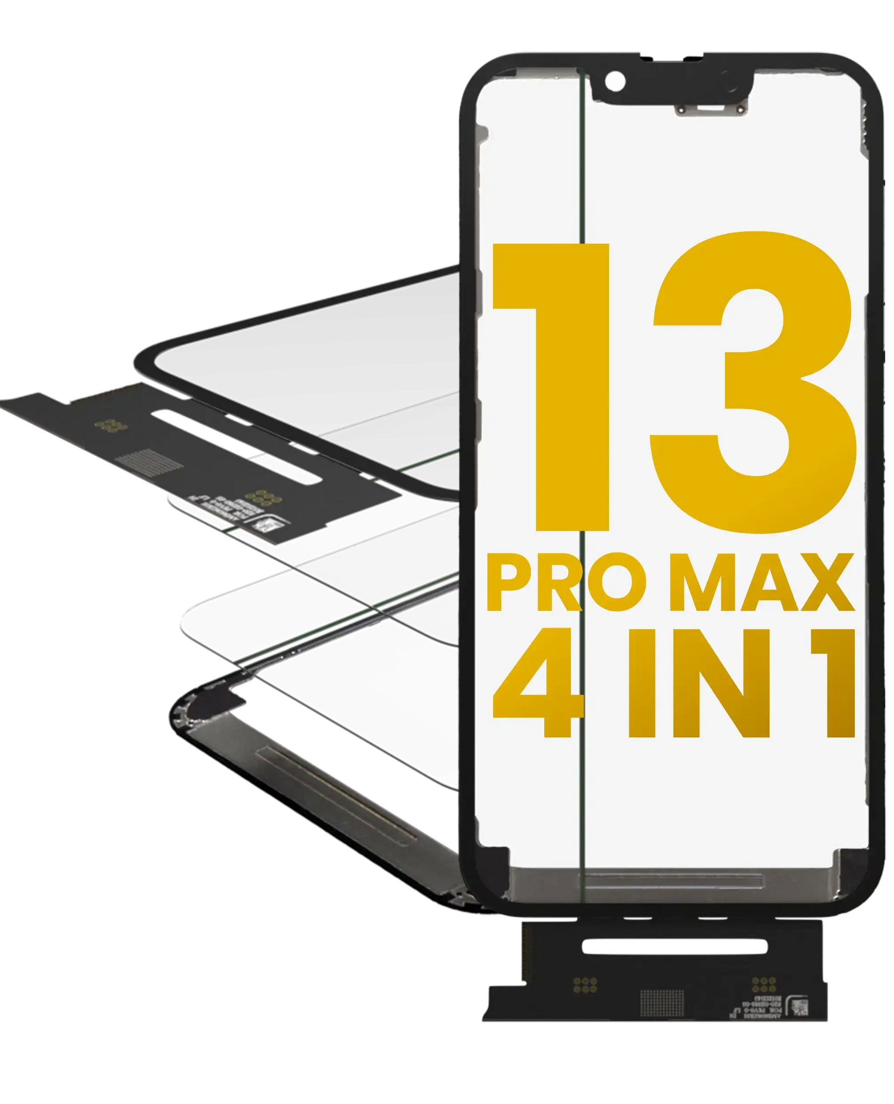 4 in 1 Short Flex (Digitizer Touch With Glass + OCA + Frame Pre-installed) Compatible For iPhone 13 Pro Max (OCA Master)