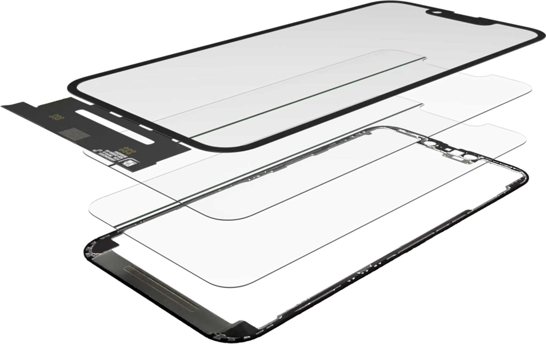 4 in 1 Short Flex (Digitizer Touch With Glass + OCA + Frame Pre-installed) Compatible For iPhone 13 Pro Max (OCA Master)